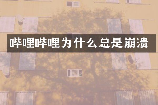 哔哩哔哩为什么总是崩溃