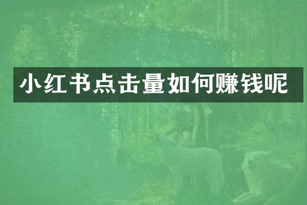 小红书点击量如何赚钱呢