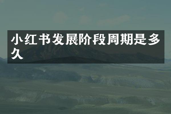 小红书发展阶段周期是多久