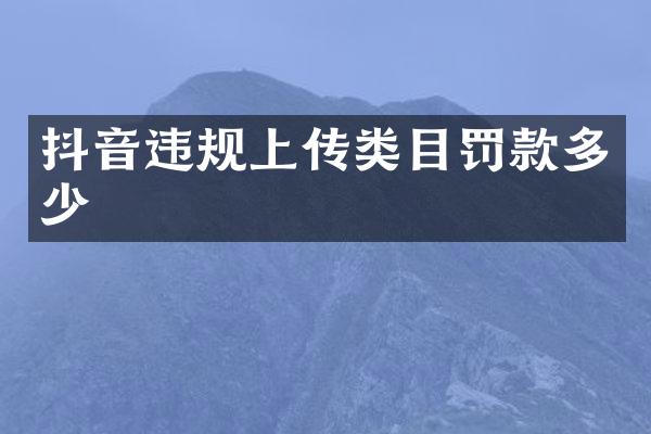 抖音违规上传类目罚款多少