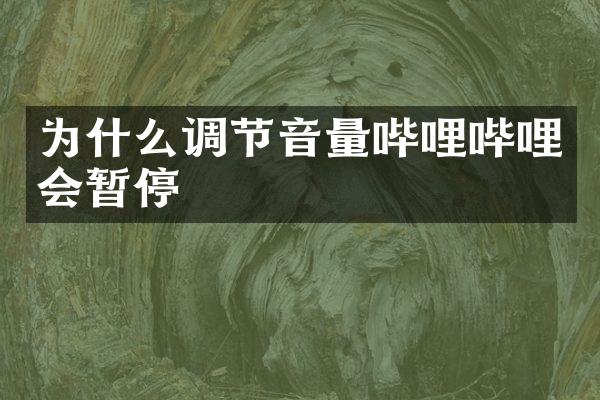 为什么调节音量哔哩哔哩会暂停