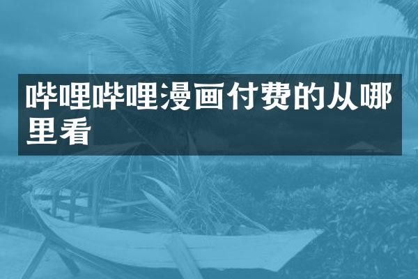 哔哩哔哩漫画付费的从哪里看