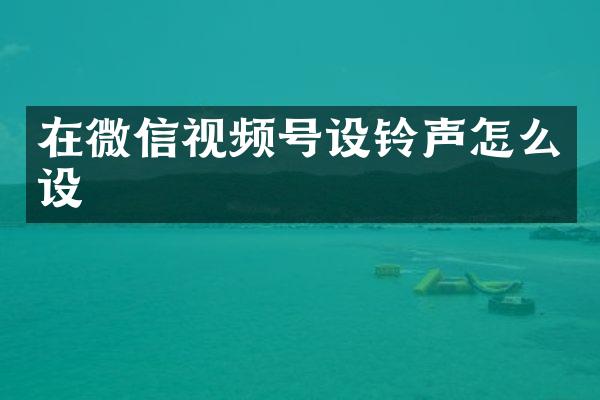 在微信视频号设铃声怎么设
