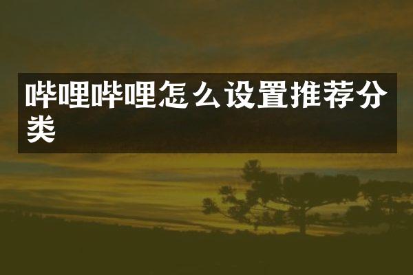 哔哩哔哩怎么设置推荐分类