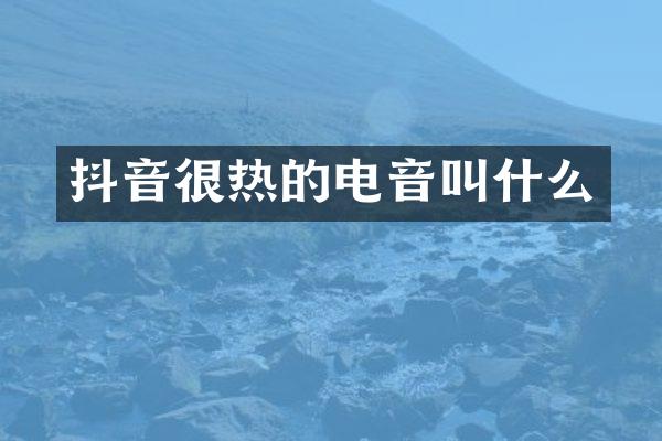 抖音很热的电音叫什么