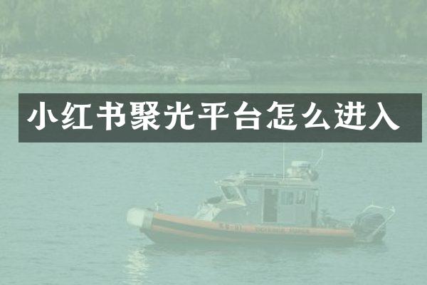 小红书聚光平台怎么进入