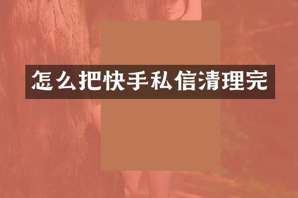 怎么把快手私信清理完
