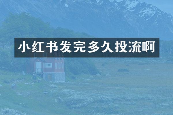 小红书发完多久投流啊