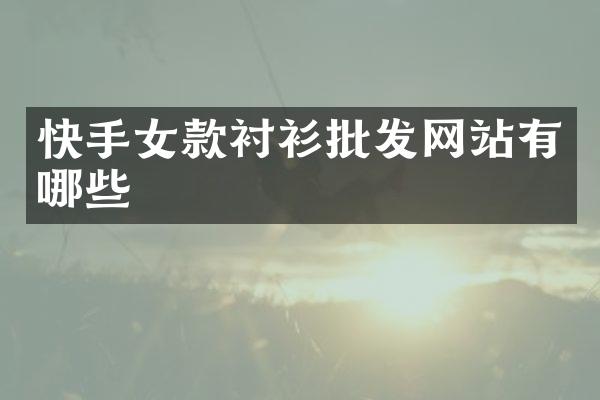 快手女款衬衫批发网站有哪些