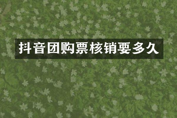 抖音团购票核销要多久