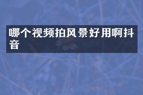 哪个视频拍风景好用啊抖音