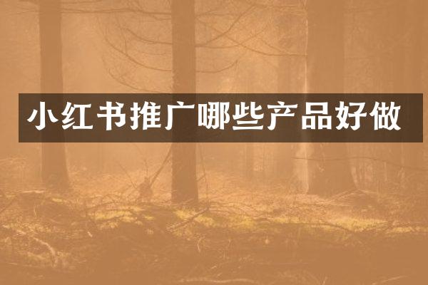 小红书推广哪些产品好做