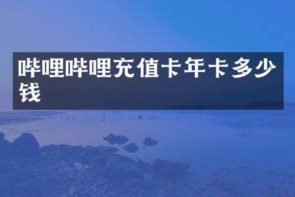 哔哩哔哩充值卡年卡多少钱