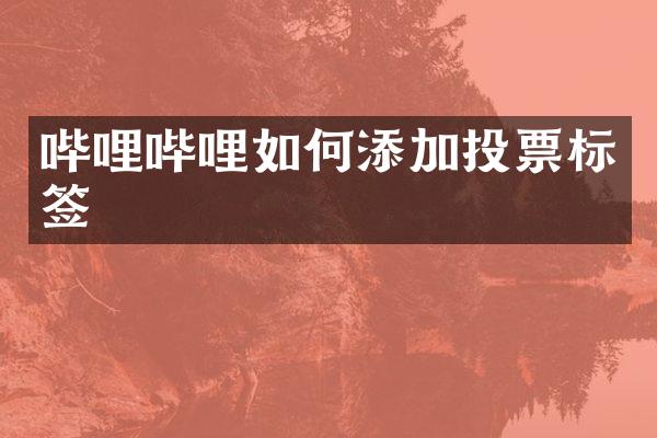 哔哩哔哩如何添加投票标签