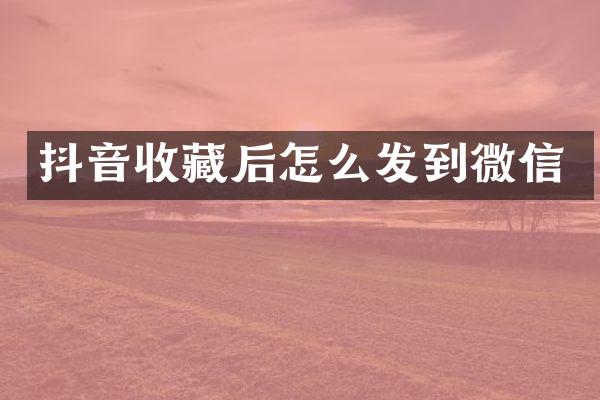 抖音收藏后怎么发到微信
