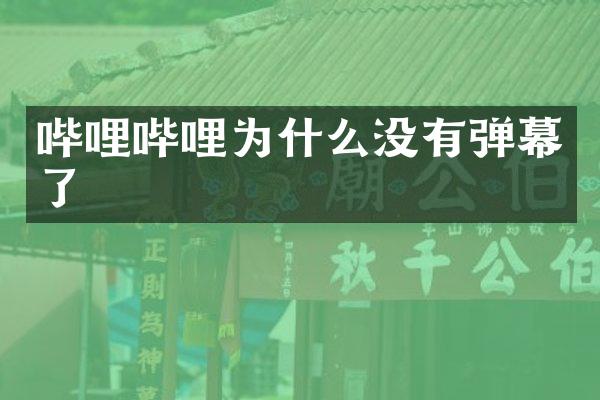 哔哩哔哩为什么没有弹幕了