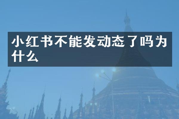 小红书不能发动态了吗为什么