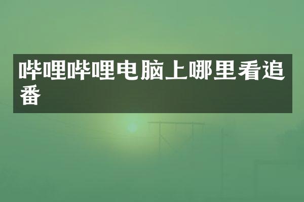 哔哩哔哩电脑上哪里看追番