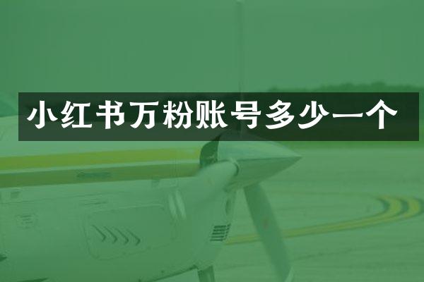 小红书万粉账号多少一个