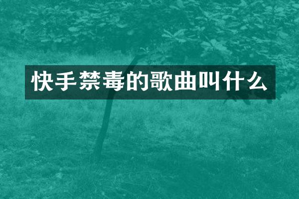快手禁毒的歌曲叫什么