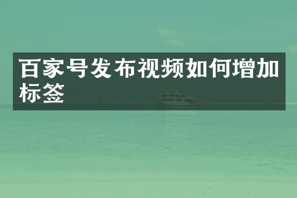 百家号发布视频如何增加标签