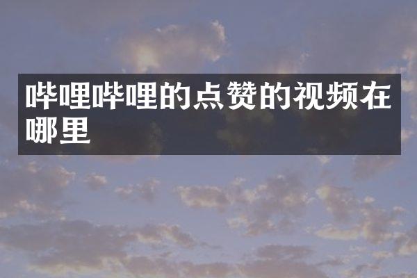 哔哩哔哩的点赞的视频在哪里