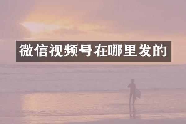 微信视频号在哪里发的