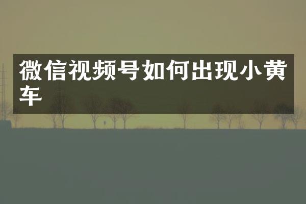 微信视频号如何出现小黄车
