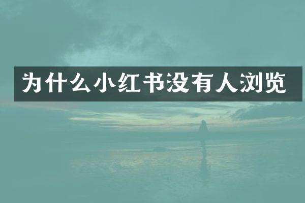 为什么小红书没有人浏览