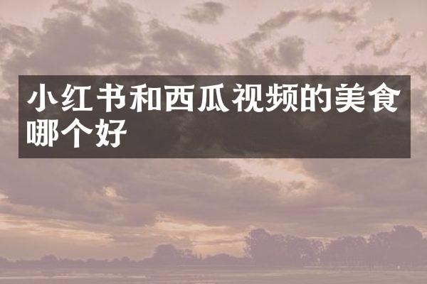 小红书和西瓜视频的美食哪个好