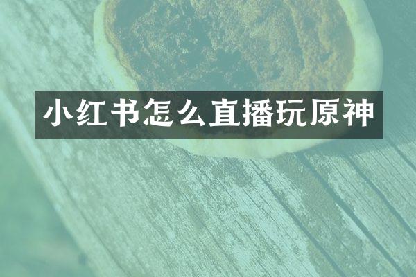 小红书怎么直播玩原神