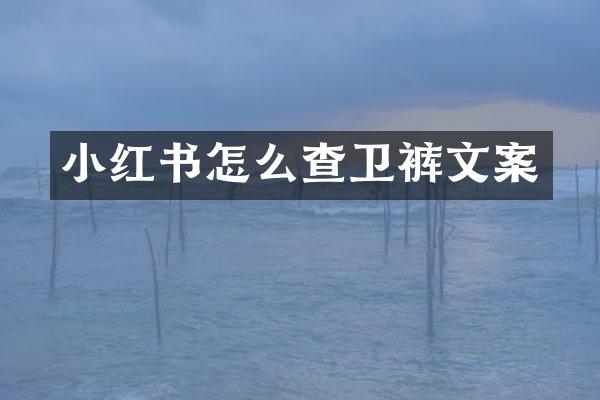 小红书怎么查卫裤文案