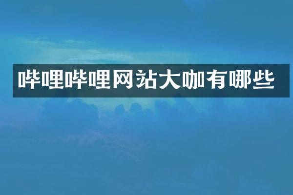 哔哩哔哩网站大咖有哪些