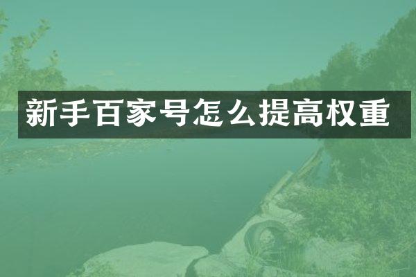 新手百家号怎么提高权重
