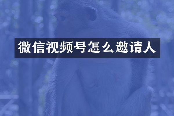 微信视频号怎么邀请人