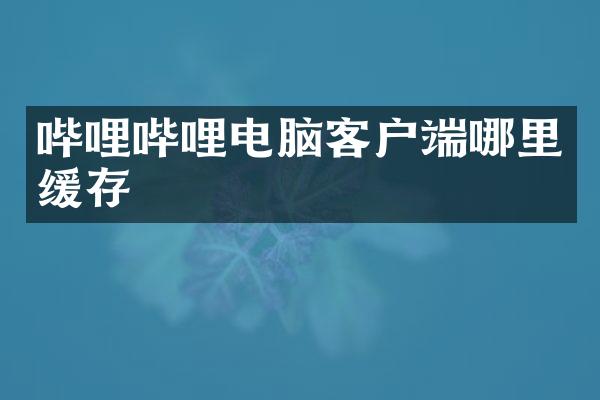 哔哩哔哩电脑客户端哪里缓存