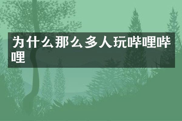 为什么那么多人玩哔哩哔哩