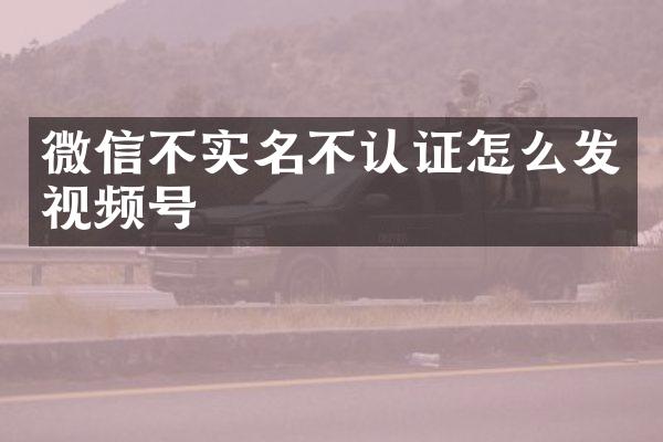 微信不实名不认证怎么发视频号