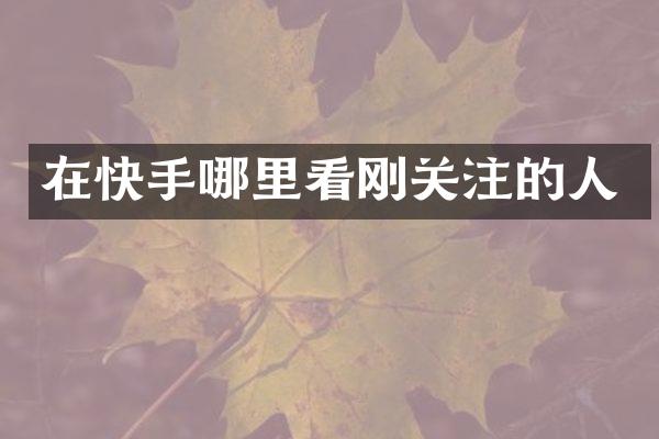 在快手哪里看刚关注的人