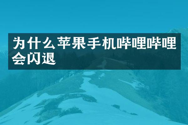 为什么苹果手机哔哩哔哩会闪退