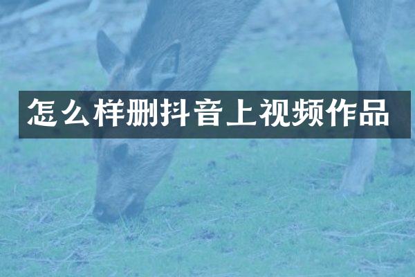 怎么样删抖音上视频作品