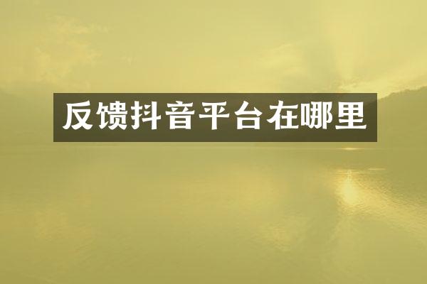 反馈抖音平台在哪里