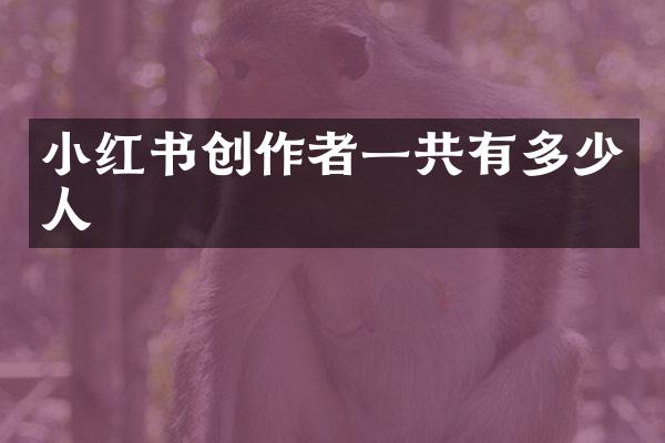 小红书创作者一共有多少人