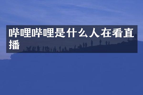 哔哩哔哩是什么人在看直播