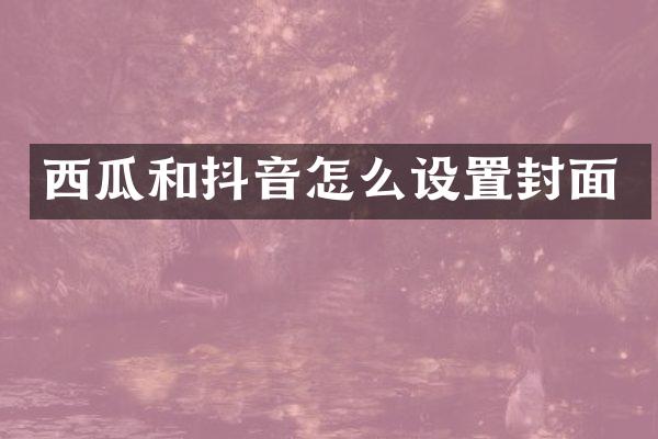 西瓜和抖音怎么设置封面