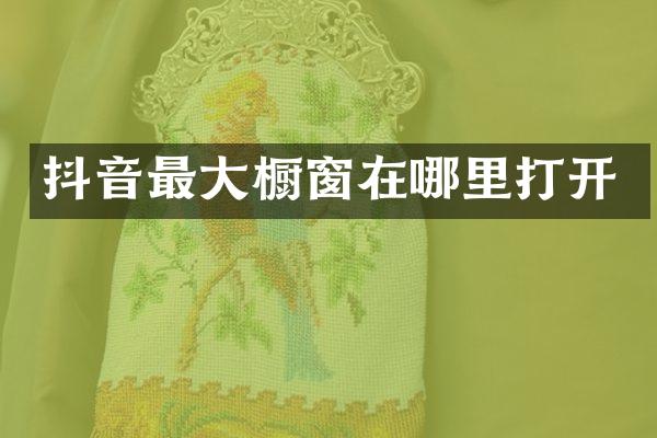 抖音最大橱窗在哪里打开