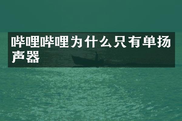 哔哩哔哩为什么只有单扬声器