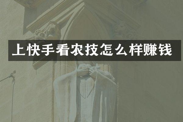 上快手看农技怎么样赚钱