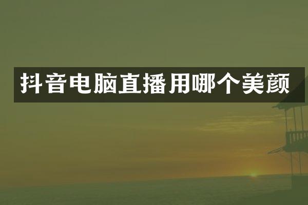 抖音电脑直播用哪个美颜
