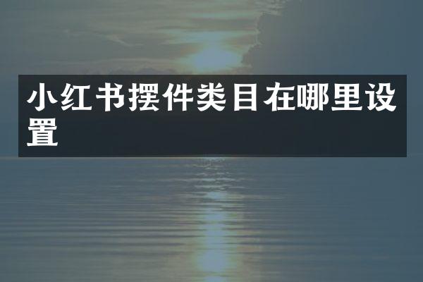 小红书摆件类目在哪里设置